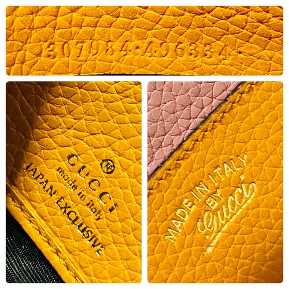 EUC GUCCI LE Japan Exclusive Two Tone Pink & Orange Leather Bamboo Long Wallet - Picture 14 of 16